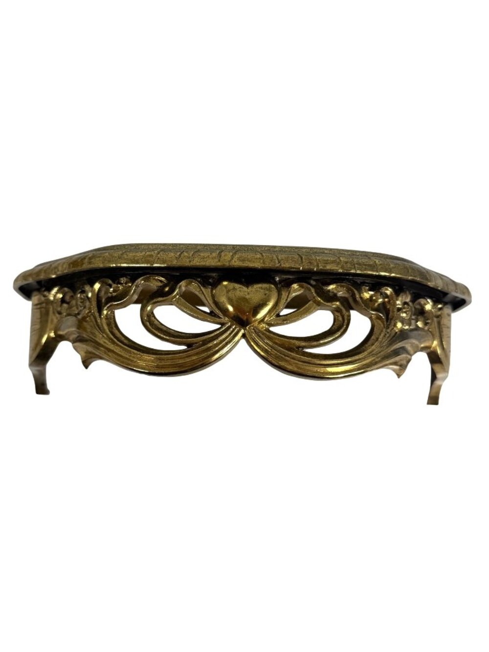 VTG Homco 1989 Gold Wall Shelf Heart Scroll 3072 Ornate Decor Hollywood Regency